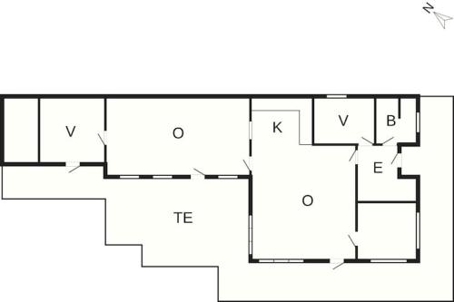 a floor plan of a house at Cozy Summer House Near Ore Strand in Vordingborg