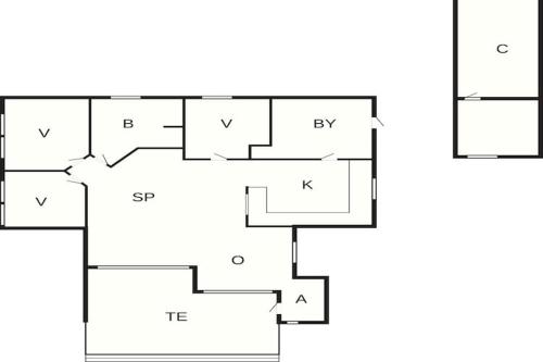 a floor plan of a house at 6 person holiday home in Græsted-By Traum in Græsted