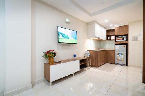 Η κουζίνα ή μικρή κουζίνα στο Jade house Hồ Con Rùa