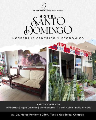 a flyer for a furniture store with a couch and some plants at Hotel Santo Domingo in Tuxtla Gutiérrez