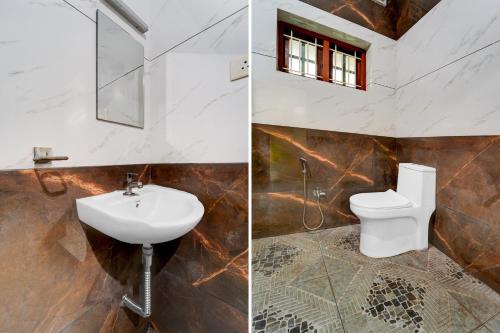 a bathroom with a sink and a toilet at Hotel O NIMS Hospital Formerly White Castle in Bālarāmpuram