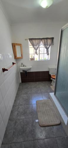 a bathroom with a sink and a toilet at Safari Park Guest Farm in Colesberg