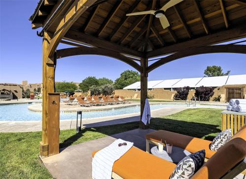 a pavilion with a view of a swimming pool at Hyatt Regency Tamaya South Santa Fe in Santa Ana Pueblo