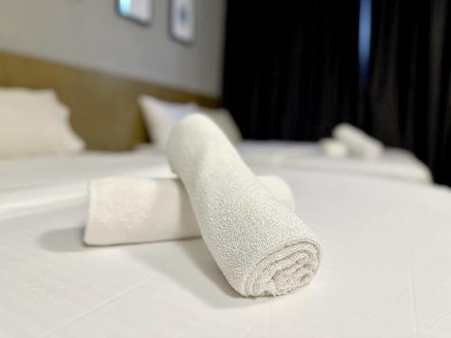 Un ou plusieurs lits dans un hébergement de l'établissement # Hashtag Hotel - Self Check in