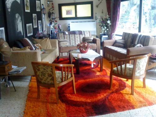 A seating area at Safed Inn