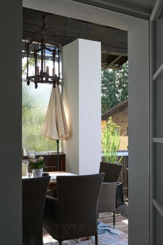 a dining room with a table and chairs at Bergkranz Apartments in Seefeld in Tirol