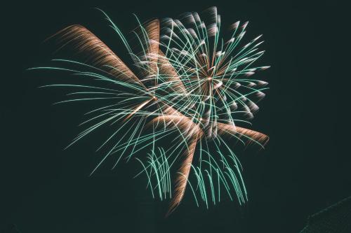 a palm tree with fireworks in the background at HANABI棟-BASE棟 サウナ BBQ 農業体験 花火 が楽しめる ペット可 貸し切りで最大12名宿泊可能 Wi-Fi完備 in Katori