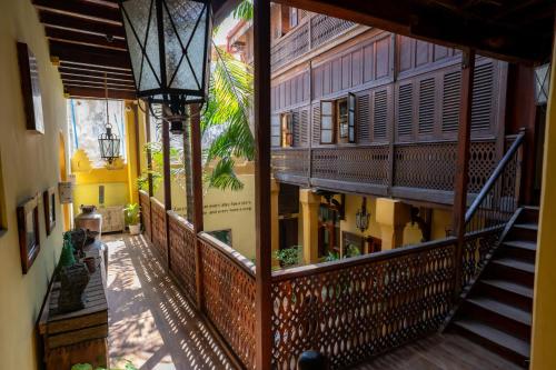 an overhead view of a building with a balcony at Jafferji House in Zanzibar City