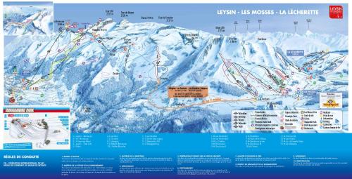 a map of a ski resort with snow covered mountains at Historic House between Montreux Leysin and Villars in Aigle
