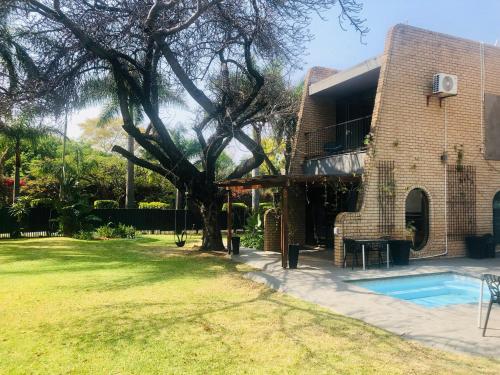 a house with a tree and a swimming pool at Grafiti Boutique Hotel in Bela-Bela