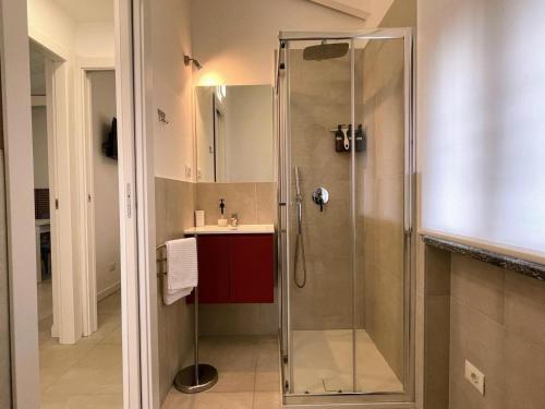 a bathroom with a shower and a sink at CASE VACANZE 24 - Somma Lombardo in Somma Lombardo