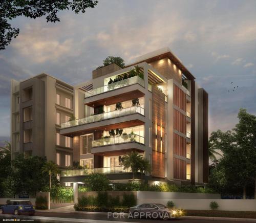 an architectural rendering of a apartment building at SaffronStays Nivasa Whitefield, Bangalore in Bengaluru