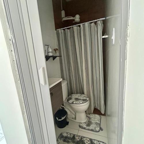 un piccolo bagno con wc e doccia di Pnz Loft a Petrolina