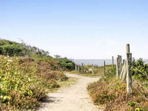 a dirt path leading up a hill to the ocean at Holiday Home Frösakull by Interhome in Frösakull