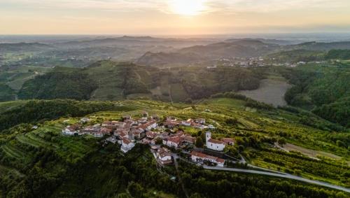 an aerial view of a village in the hills at Villa Sofija in Kojsko