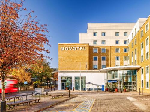 a building with a no hospital sign on it at Novotel London Greenwich in London