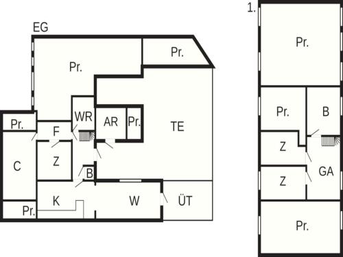 a floor plan of a house at 6 person holiday home in Oksbøl-By Traum in Oksbøl