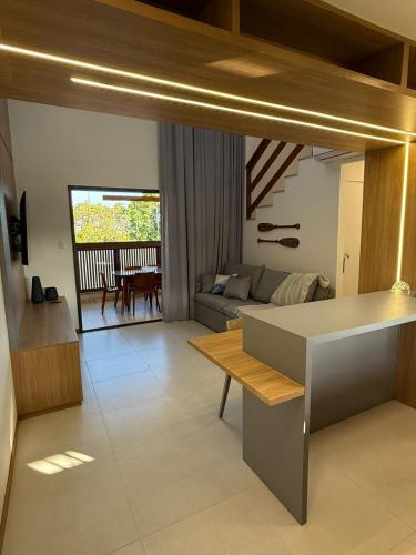 Χώρος καθιστικού στο Village Duplex Guarajuba 4 suítes