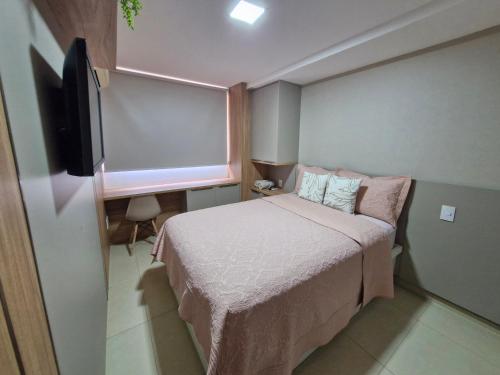 Voodi või voodid majutusasutuse Flat decorado com vista mar- 502 Conforto para ate 6 pessoas toas