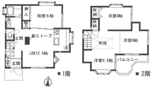 a floor plan of a house at 葉山ヒュッゲ in Hayama