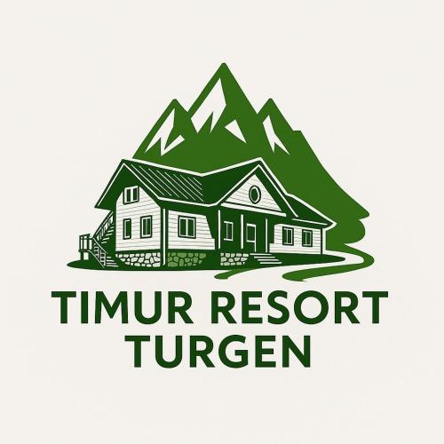 a house in front of a mountain logo at Timur Resort Turgen in Taūtürgen