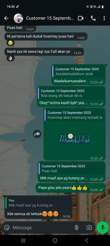 a screenshot of a cell phone with a text message at Homestay Cinta Kasih Mus'lim Only in Klang