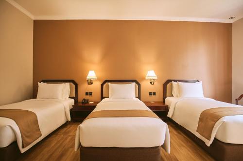 Postel nebo postele na pokoji v ubytování Horison Resort Tulip Puncak