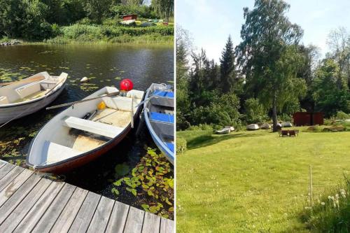 a boat sitting on the water next to a dock at KRO683-Kalvsvik-Hagstad-13 in Vrankunge