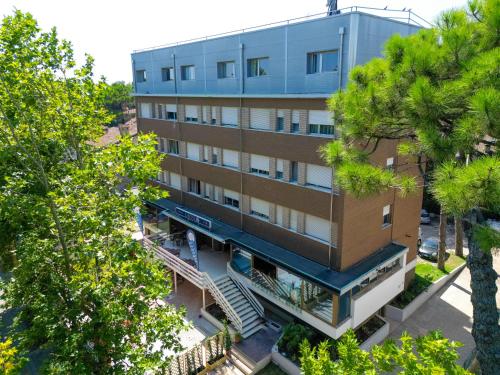 an overhead view of a building with a staircase at Hotel Ulisse in Marina Romea