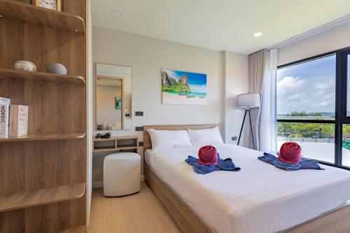 Katil atau katil-katil dalam bilik di Space 404 - 1BDR with Coworking, Pool & Gym Access