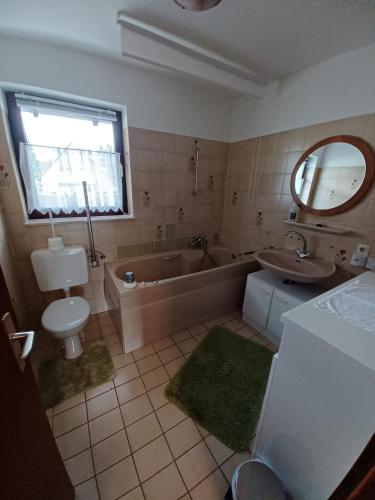 Ένα μπάνιο στο Ferienwohnung Fröhlich