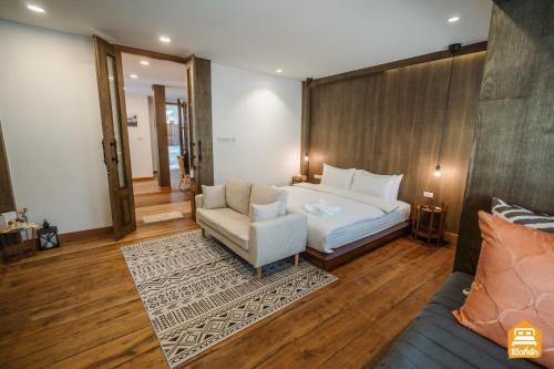 Ruang duduk di The Folkster House Chiangkhan
