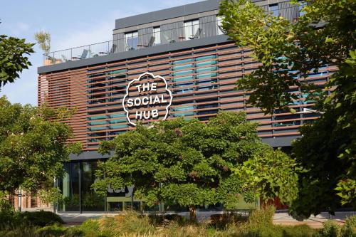 a building with a sign on the side of it at The Social Hub Barcelona Poblenou Extended Stay in Barcelona