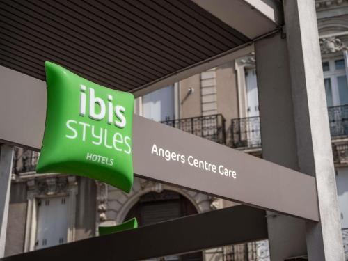 a sign in front of a building at ibis Styles Angers Centre Gare in Angers