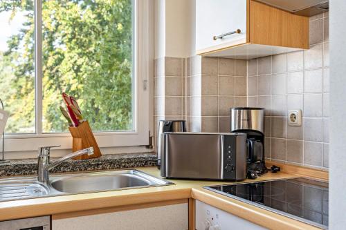 Η κουζίνα ή μικρή κουζίνα στο Typ 3 Ferienwohnung 22