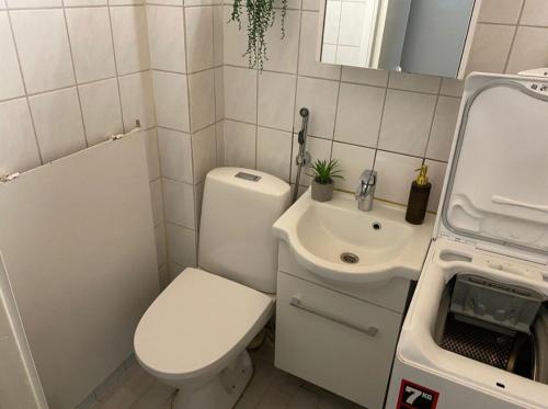Koupelna v ubytování Kaupunkikoti keskustassa