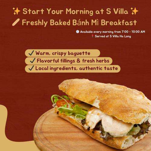 Možnosti snídaně pro hosty v ubytování Pool, Jacuzzi & Sauna - Ha Long New Villa 3BRS Near Beach