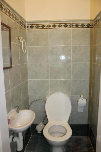 a bathroom with a toilet and a sink at ABC Homestay in Golčŭv Jeníkov