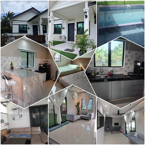 a collage of photos of a house at Tiny Tijani Homestay in Kulai
