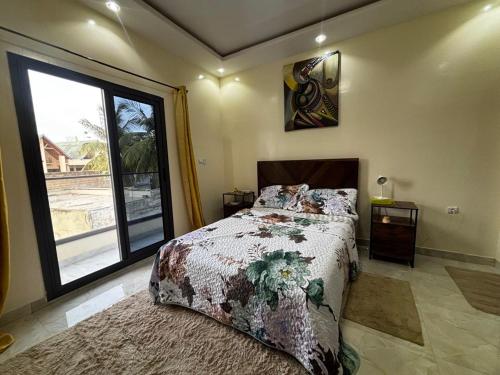 Ένα ή περισσότερα κρεβάτια σε δωμάτιο στο Brand New 2 BDR Apart Ngor Almadies near Chez Katia