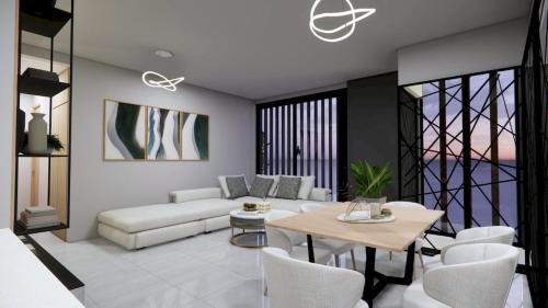 Ruang duduk di Miami Hotel Cartagena - Luxury Apartments