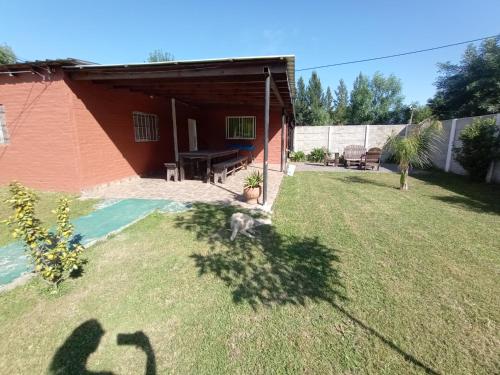 サン・ヴィセンテにあるQuinta Rufina San Vicenteの家の庭に犬が立っている