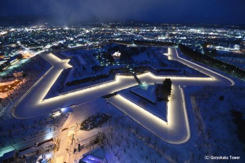 an aerial view of a city at night at ステラサイト函館 in Hakodate