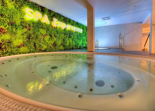 a jacuzzi tub in the middle of a building at Hotel Experience in Bečej