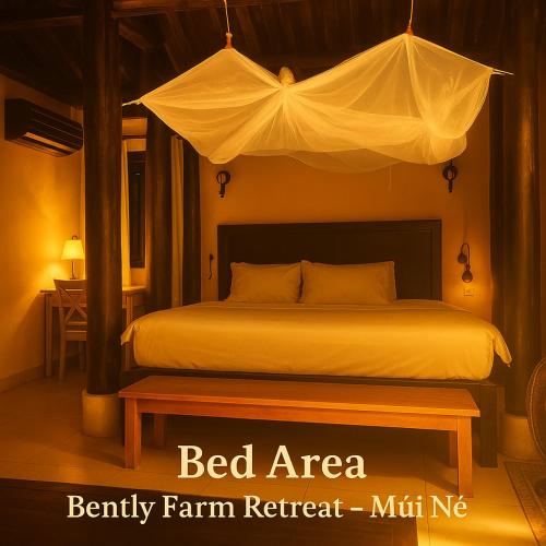 Ένα ή περισσότερα κρεβάτια σε δωμάτιο στο Bently Farm Retreat Mũi Né