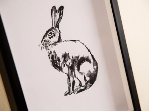 a drawing of a rabbit in a picture frame at Mercure Gloucester Bowden Hall Hotel in Gloucester