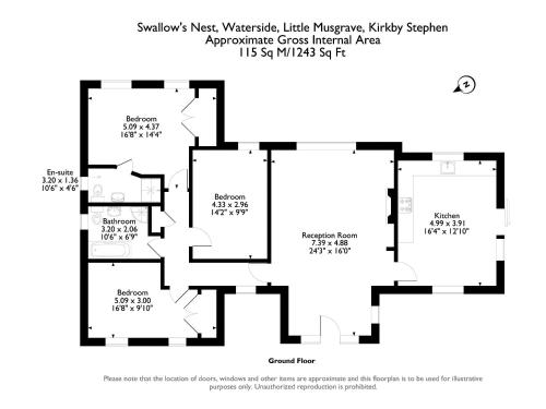 a floor plan of a house at Swallows Nest in Soulby