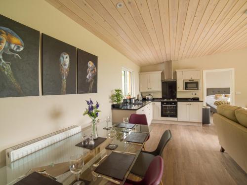 Dapur atau dapur kecil di Barn Owl Lodge-Qu7487