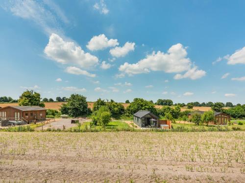a view of a farm with houses and a field at Buckland Lodge in Pentridge
