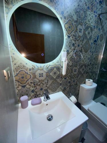 Koupelna v ubytování Hotel Lagoluz
